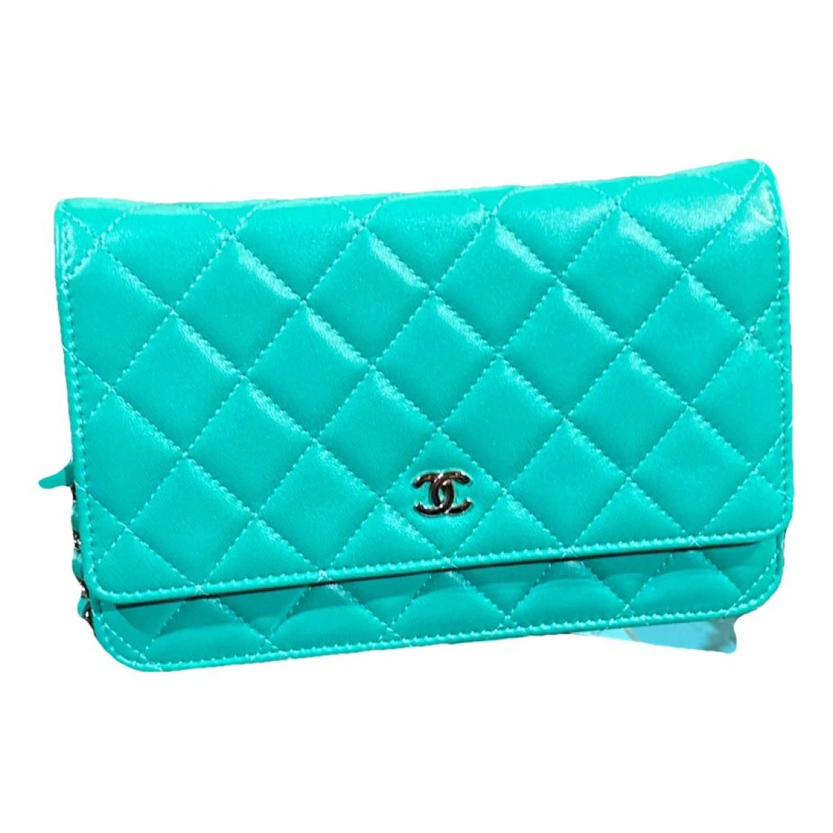 Pre-owned Chanel Wallet On Chain Timeless/classique Leather Crossbody Bag In Green
