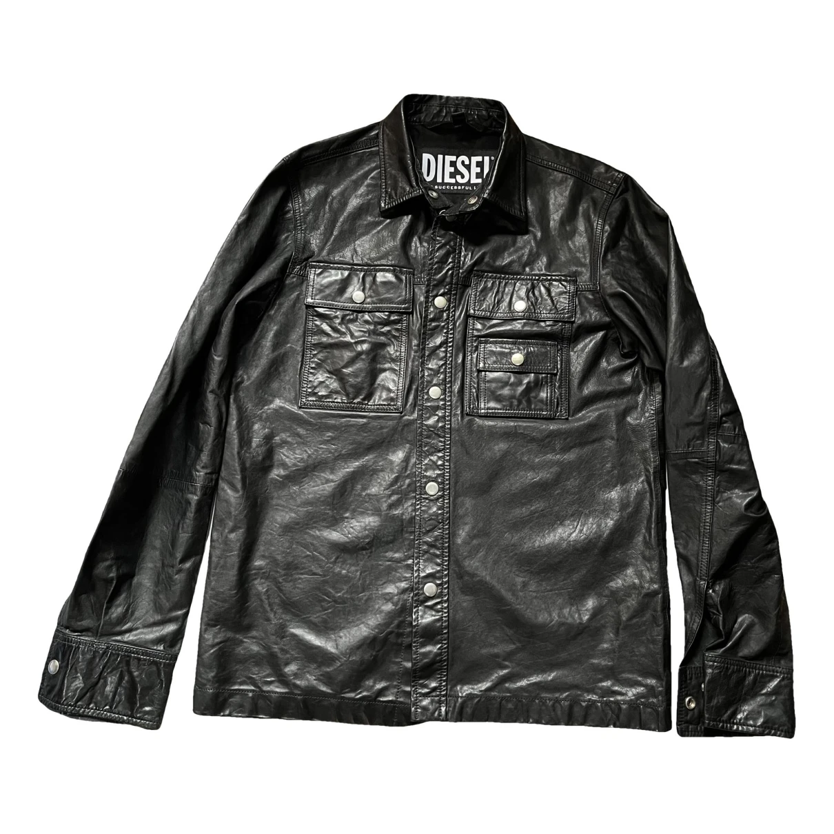 Pre-owned Diesel Leather Vest In Black
