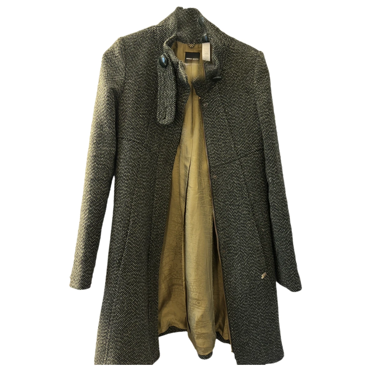 Pre-owned Miss Sixty Wool Coat In Green