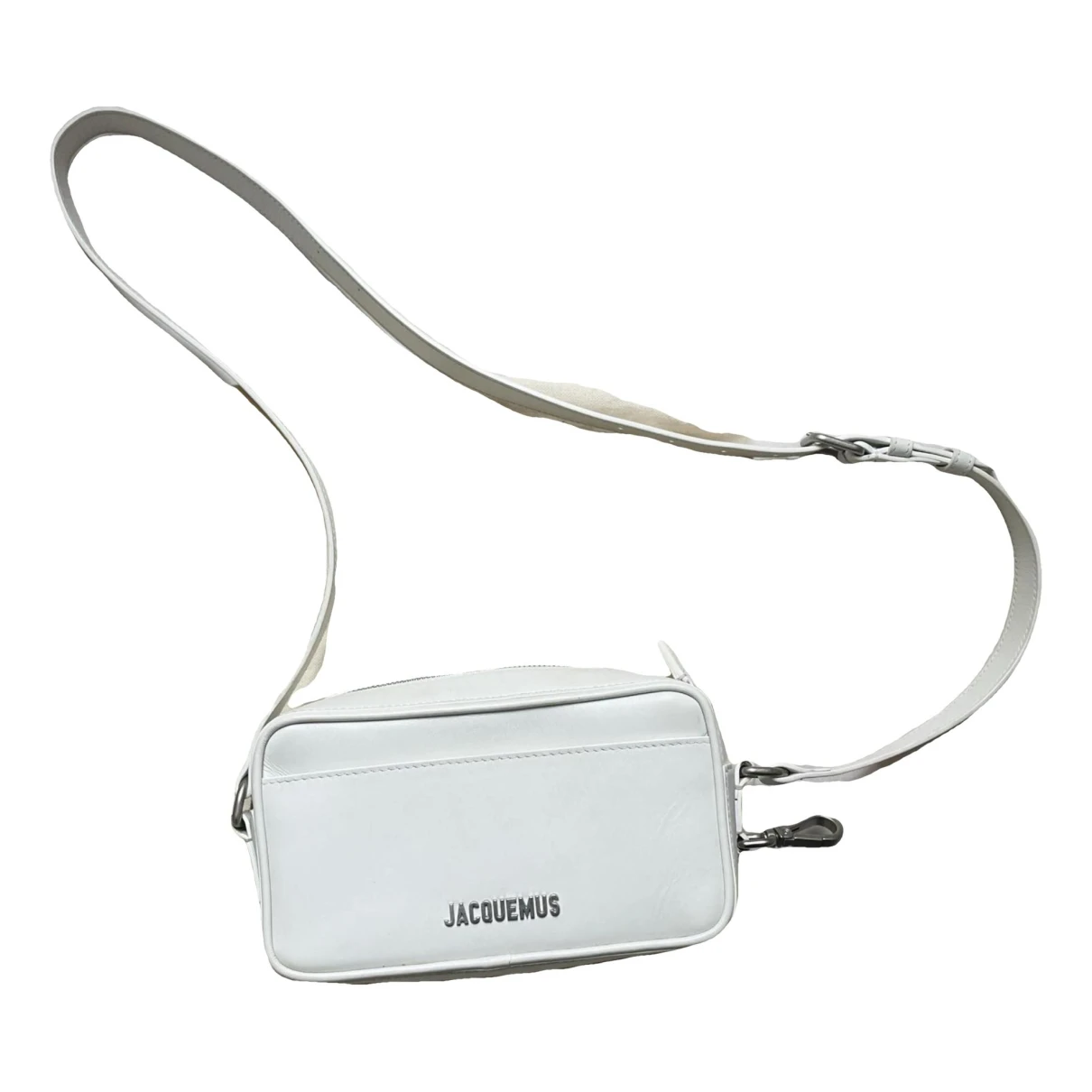 Pre-owned Jacquemus Le Baneto Leather Crossbody Bag In White
