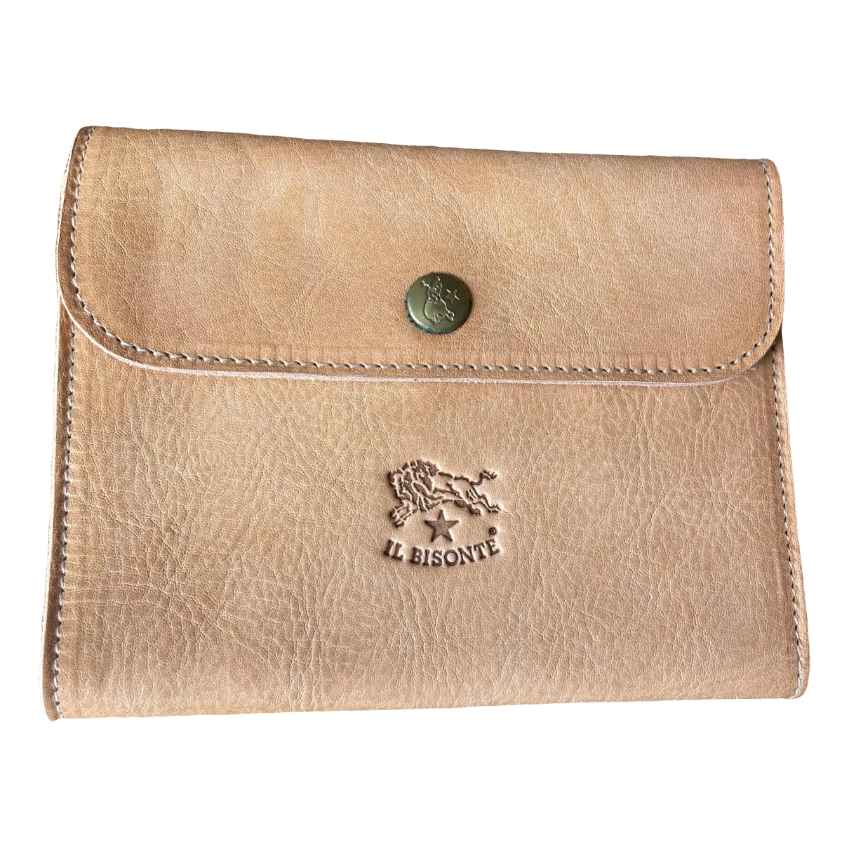 Pre-owned Il Bisonte Leather Wallet In Beige
