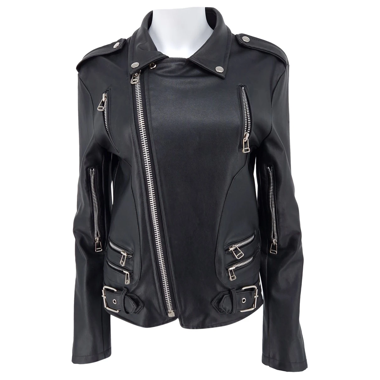 Pre-owned Attachment Vegan Leather Jacket In Black
