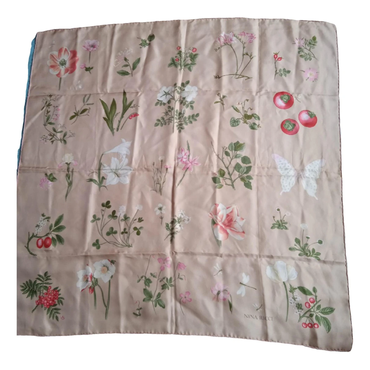 Pre-owned Nina Ricci Silk Handkerchief In Beige