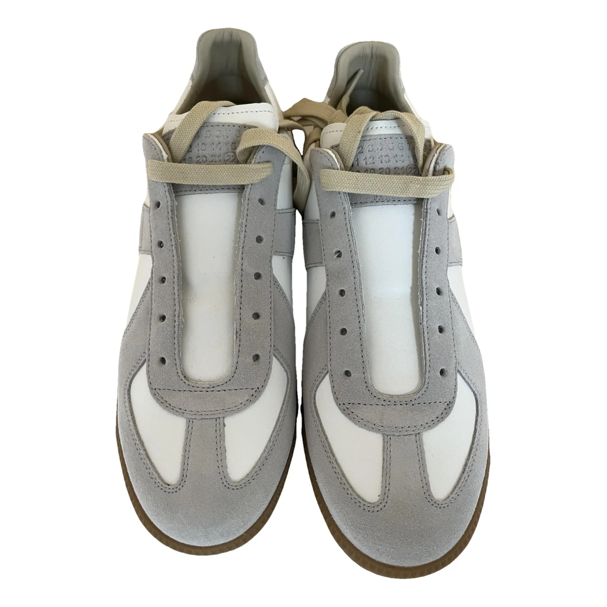 Pre-owned Maison Margiela Leather Lace Ups In White