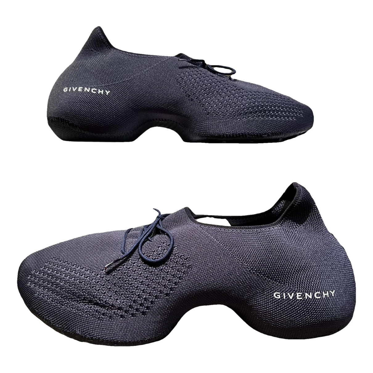 Pre-owned Givenchy Cloth Low Trainers In Navy