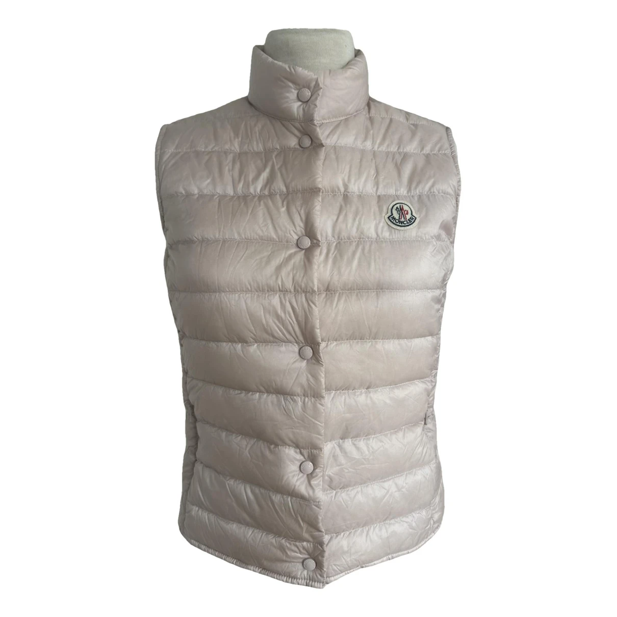 Pre-owned Moncler Sleeveless Cardi Coat In Pink