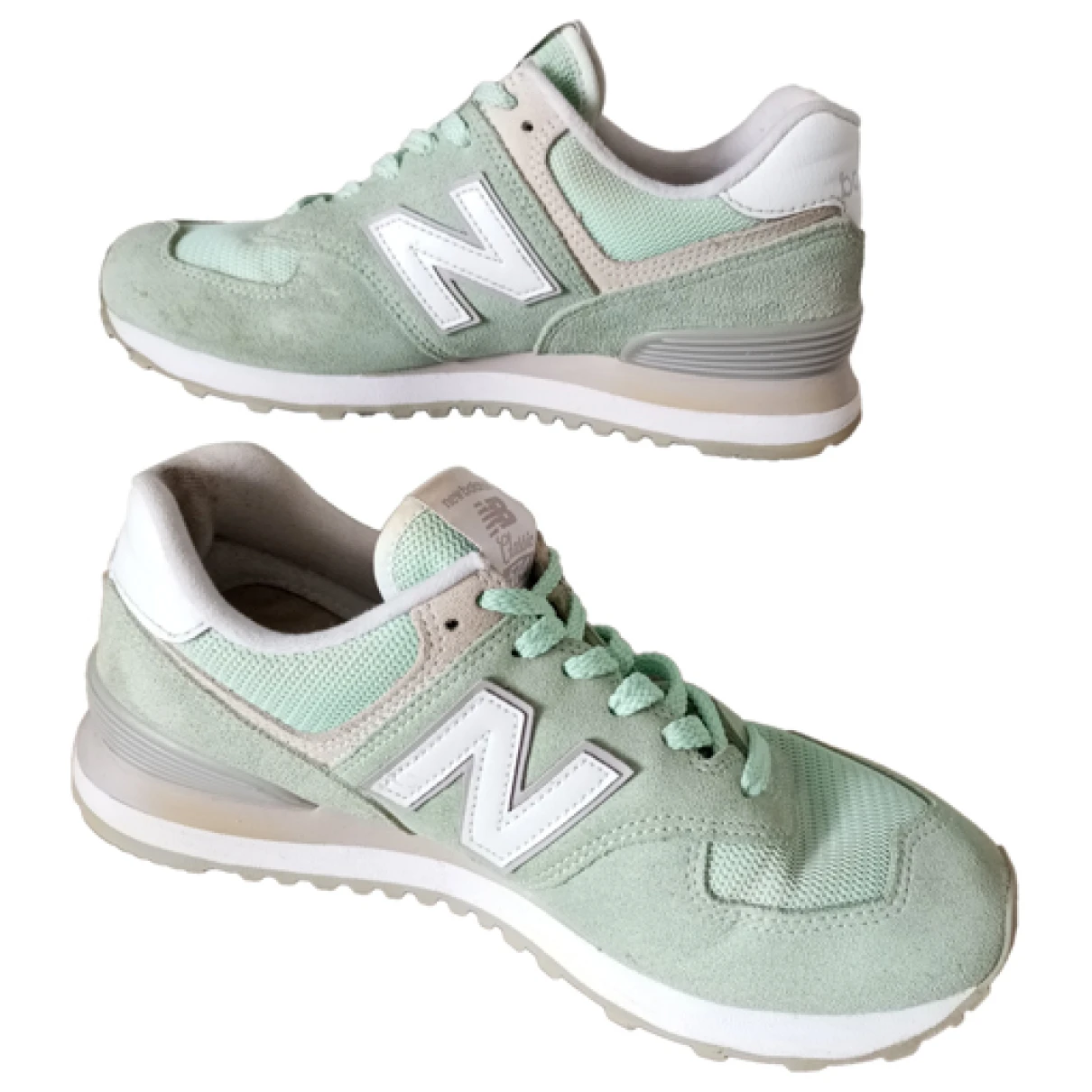 Pre-owned New Balance 574 Trainers In Green