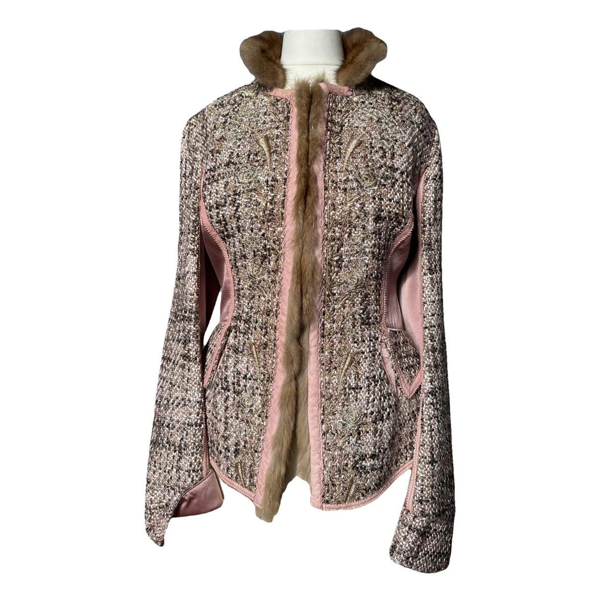 Pre-owned Roberto Cavalli Wool Jacket In Pink
