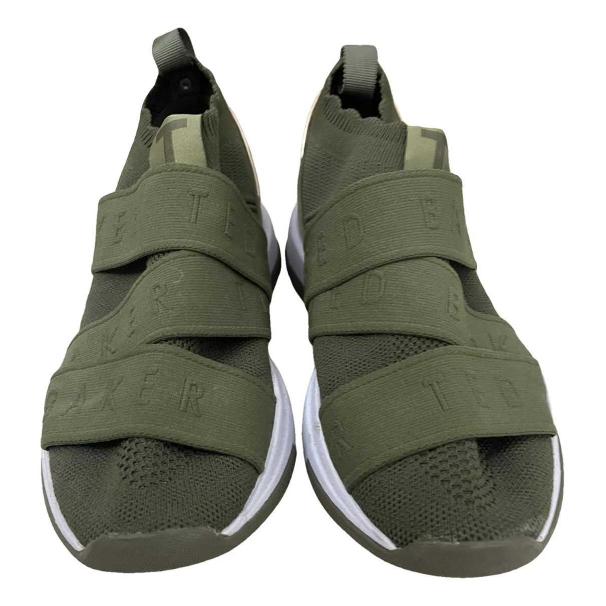 Pre-owned Ted Baker Cloth Trainers In Khaki