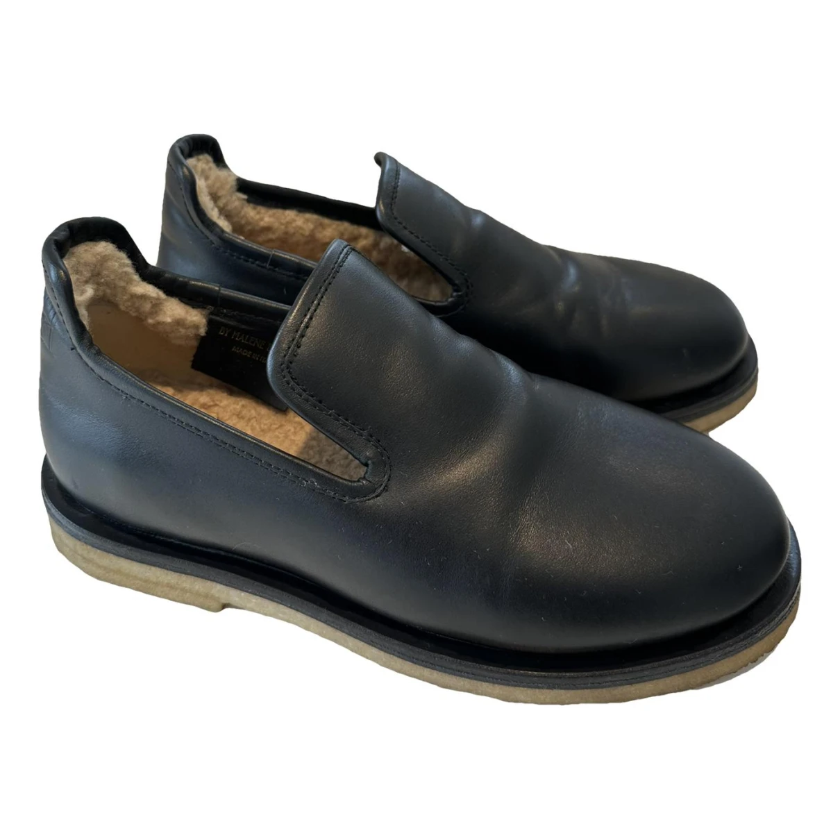 Pre-owned By Malene Birger Leather Flats In Black