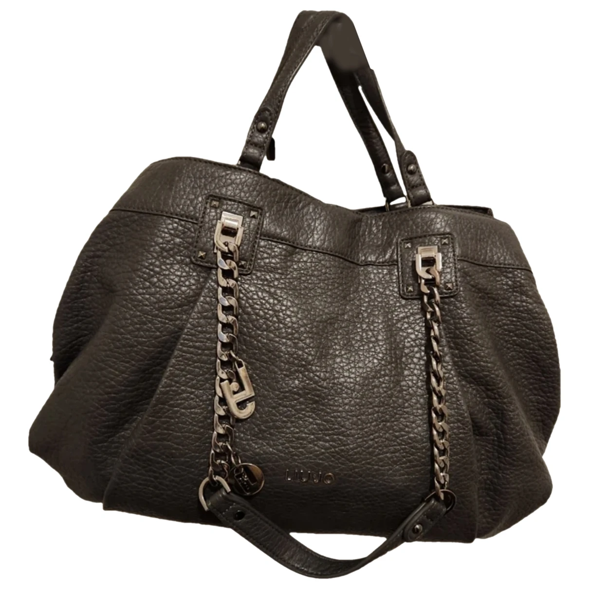 Pre-owned Liujo Leather Handbag In Grey