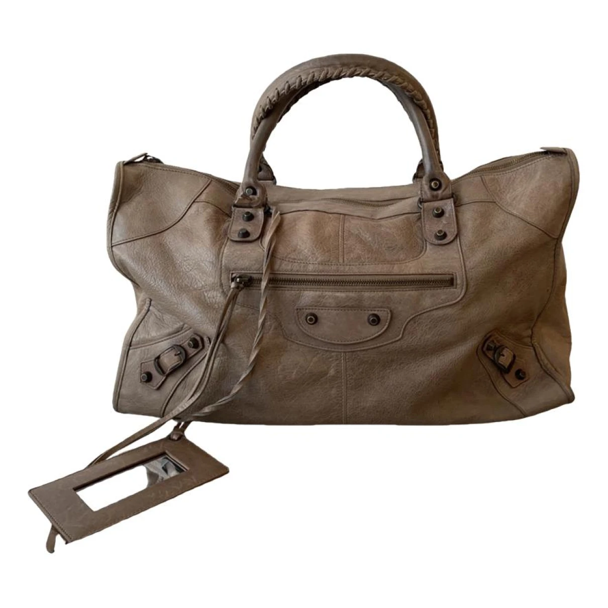 Pre-owned Balenciaga Work Leather Handbag In Brown