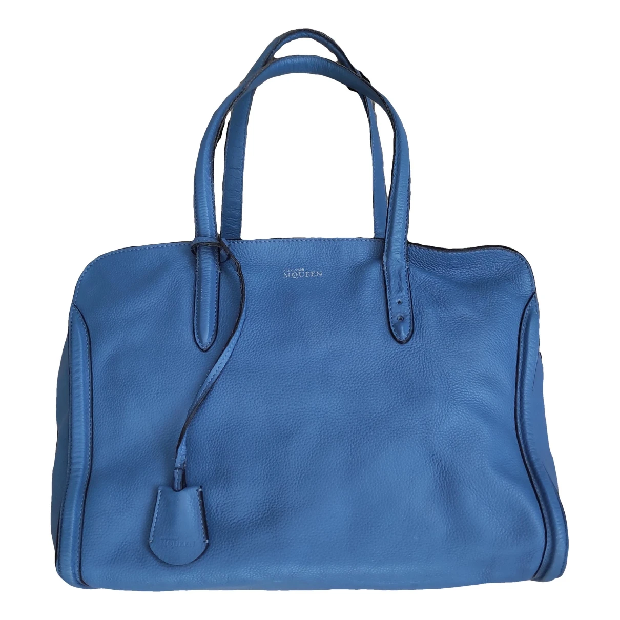 Pre-owned Alexander Mcqueen Leather Weekend Bag In Blue