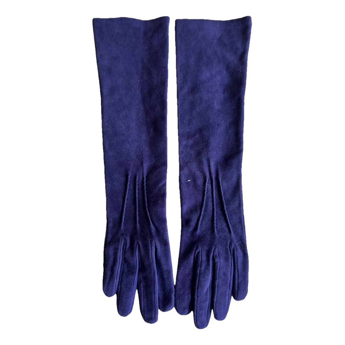 Pre-owned Saint Laurent Long Gloves In Purple