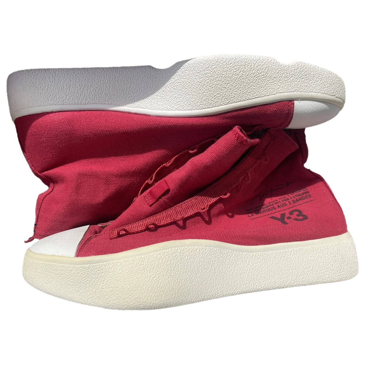 Pre-owned Y-3 High Trainers In Red