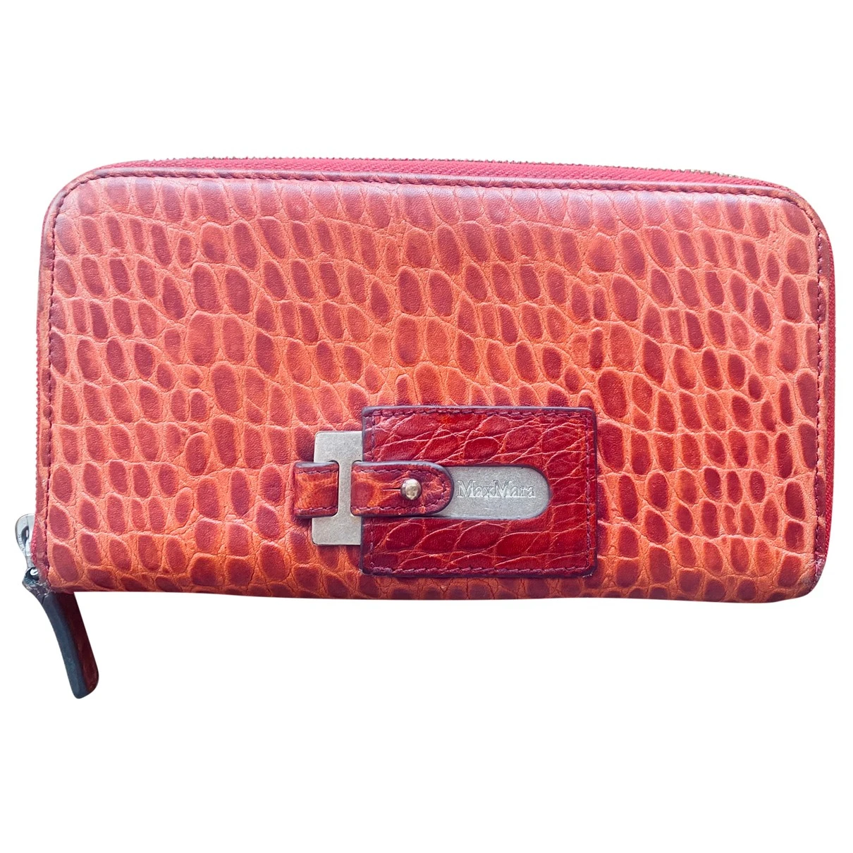 Pre-owned Max Mara Linen Wallet In Red