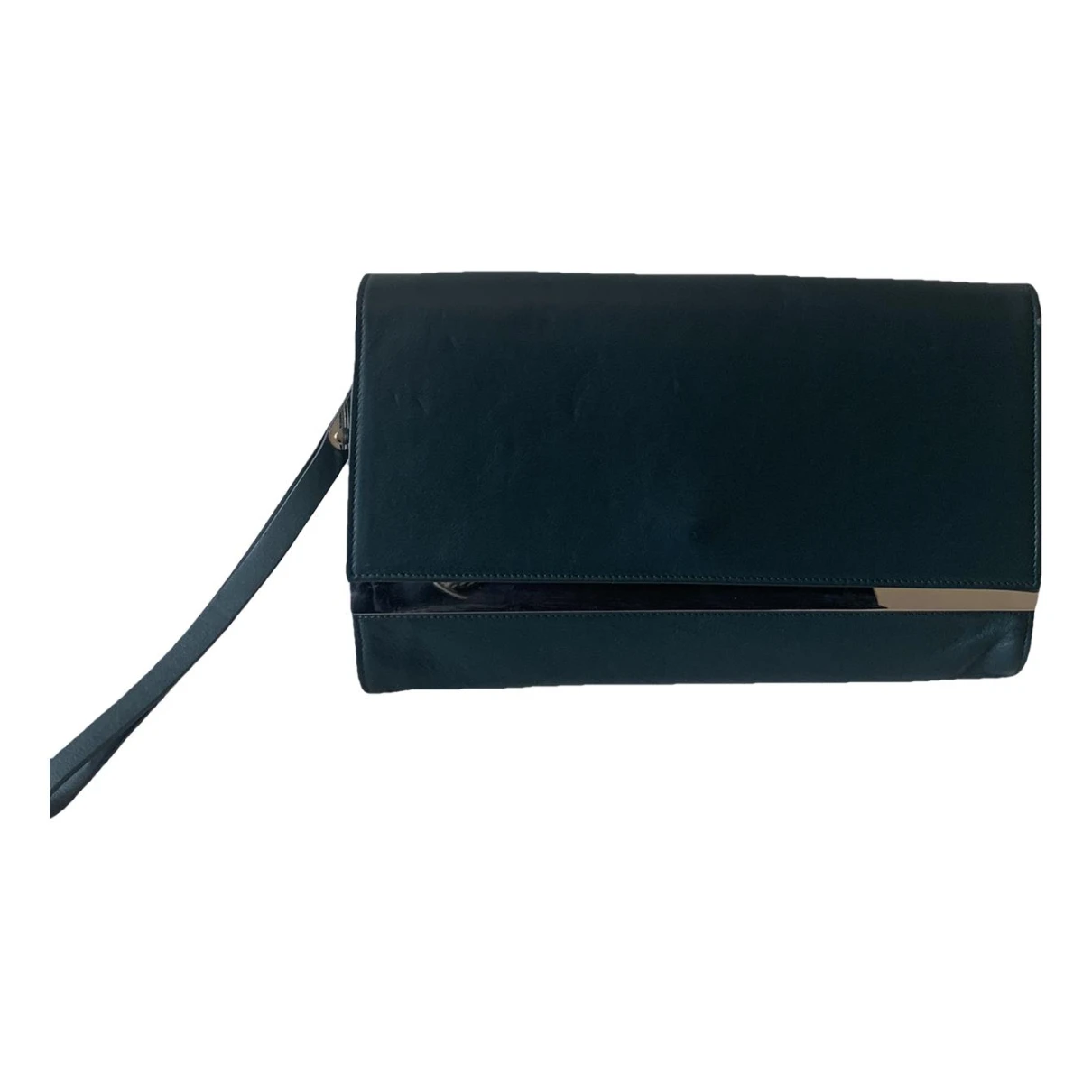 Pre-owned Maison Margiela Leather Clutch Bag In Green