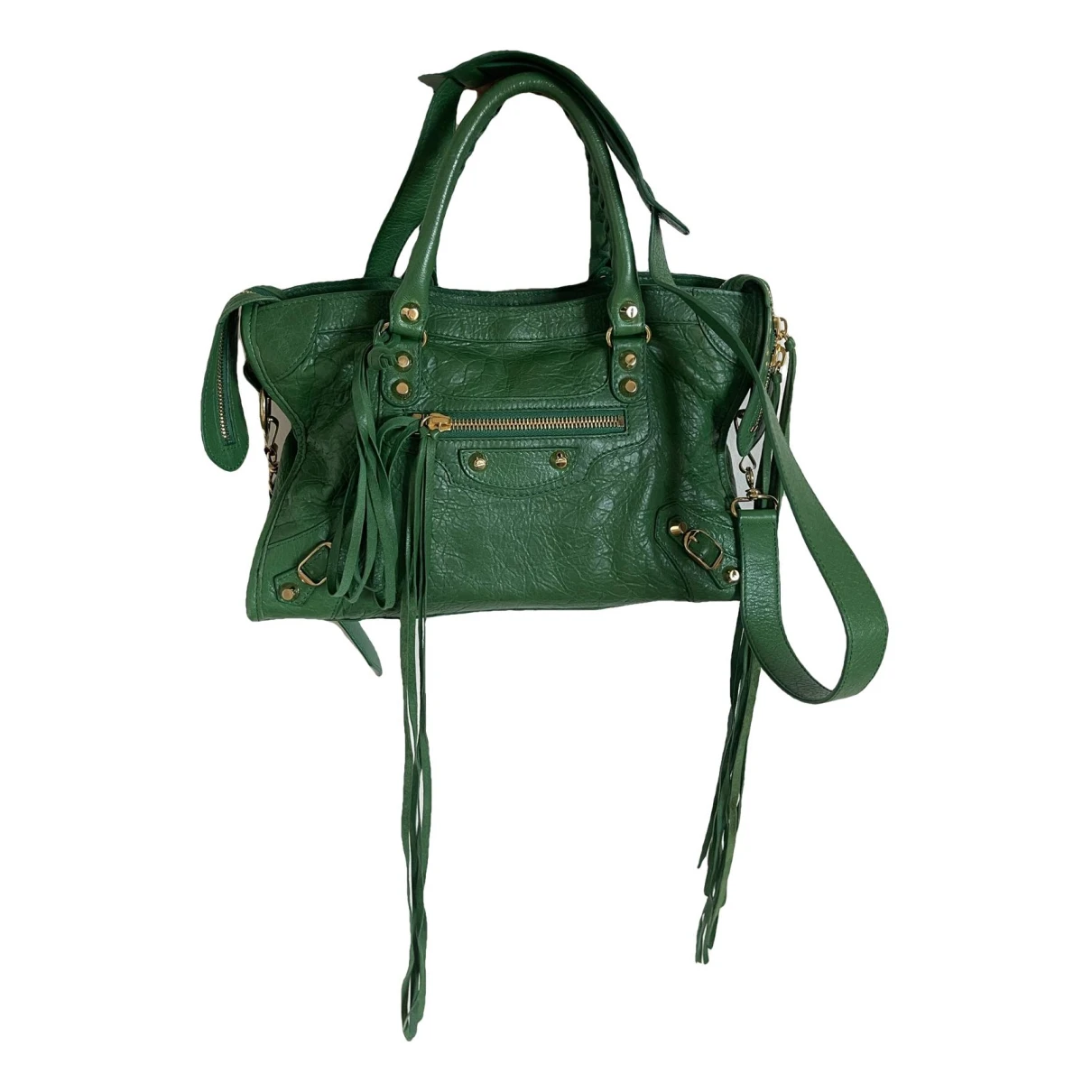 Pre-owned Balenciaga First Leather Handbag In Green