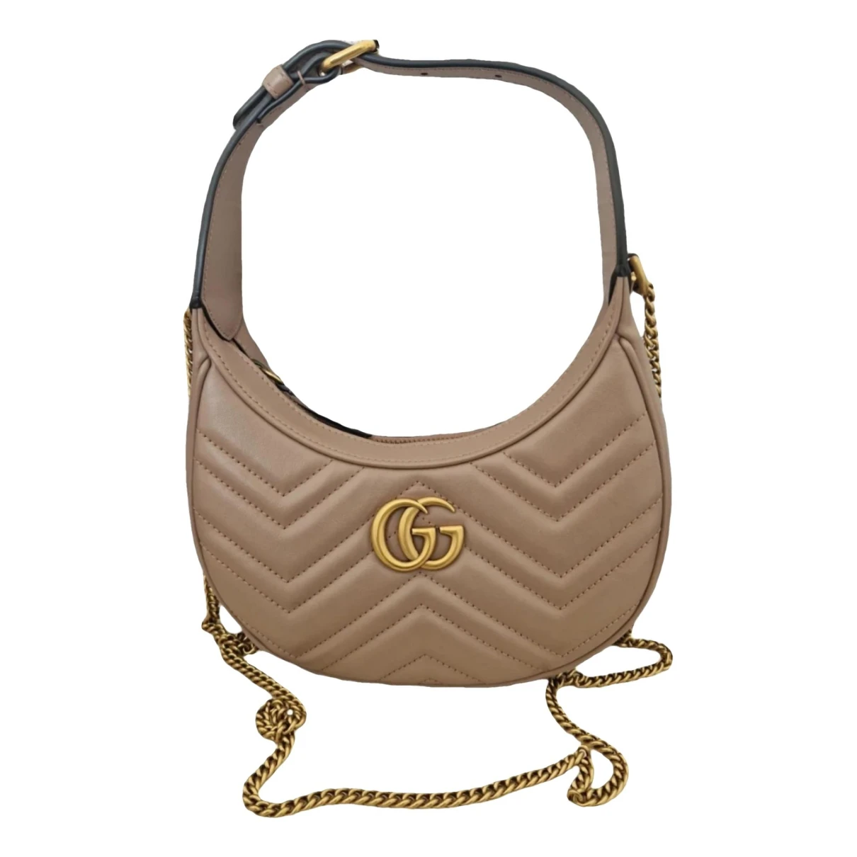 Pre-owned Gucci Gg Marmont Leather Crossbody Bag In Pink