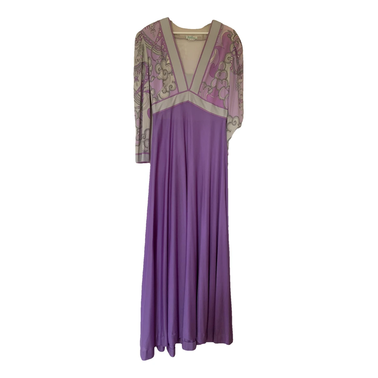 Pre-owned Emilio Pucci Silk Maxi Dress In Purple