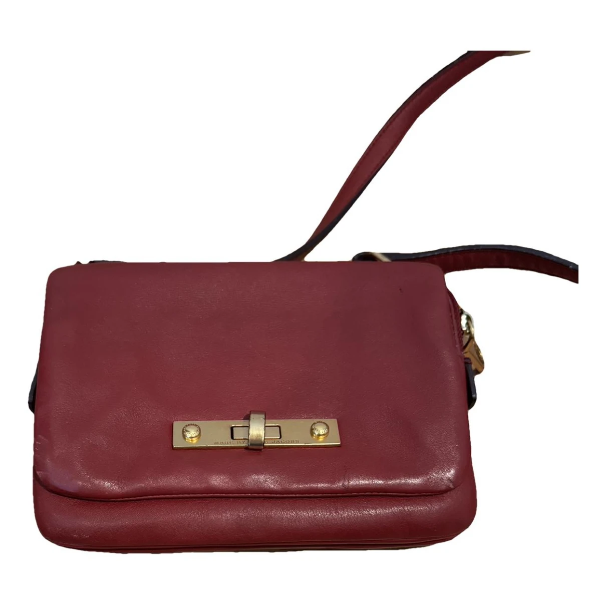 Pre-owned Marc By Marc Jacobs Leather Crossbody Bag In Burgundy