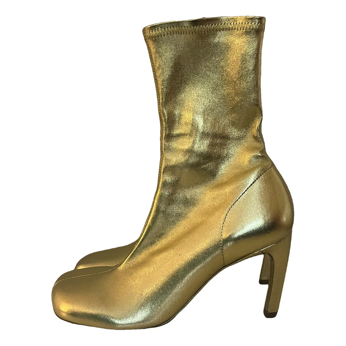 Pre-owned Dries Van Noten Leather Boots In Gold