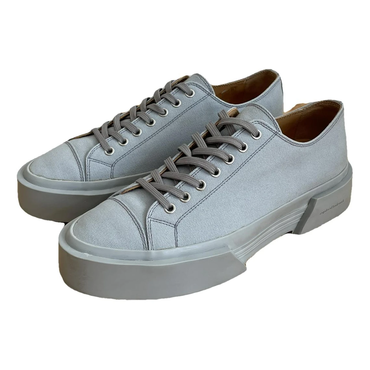Pre-owned Oamc Cloth Low Trainers In Grey