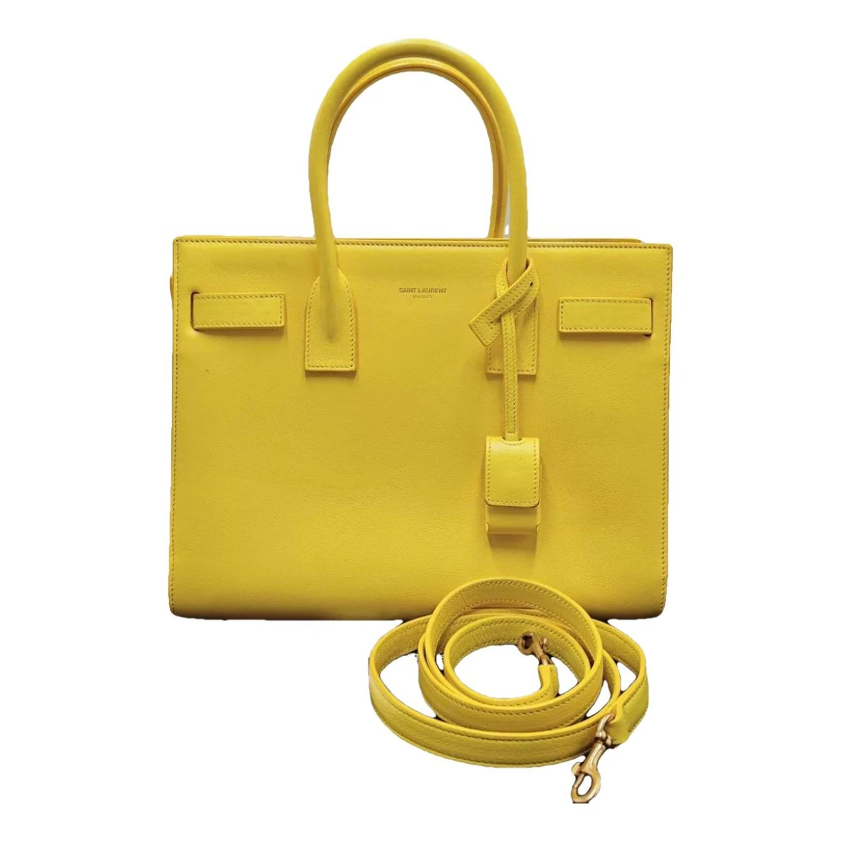 Pre-owned Saint Laurent Sac De Jour Leather Tote In Yellow