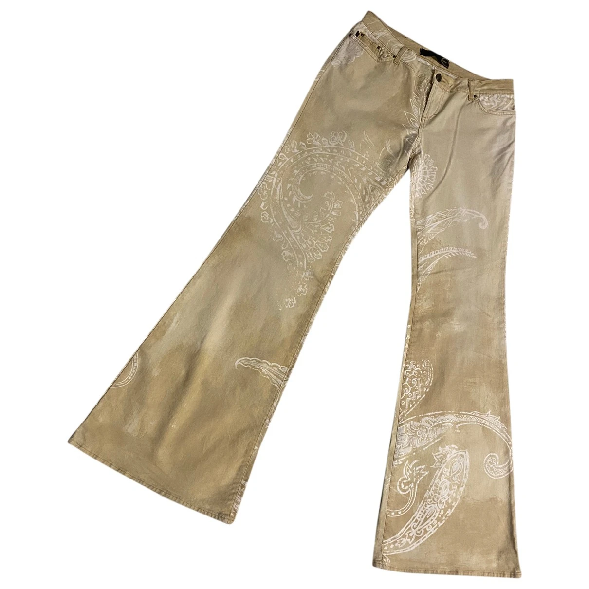 Pre-owned Just Cavalli Large Pants In Yellow