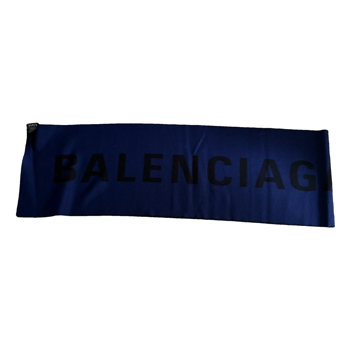 Pre-owned Balenciaga Wool Scarf & Pocket Square In Blue
