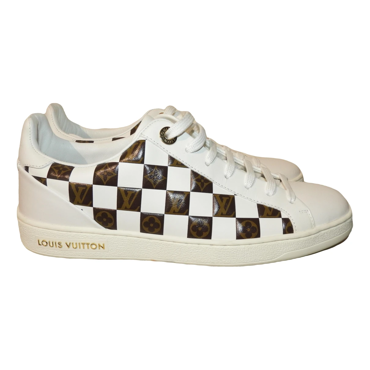 Pre-owned Louis Vuitton Leather Trainers In Metallic