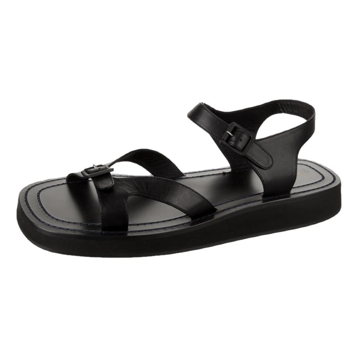 Pre-owned The Row Leather Sandal In Black