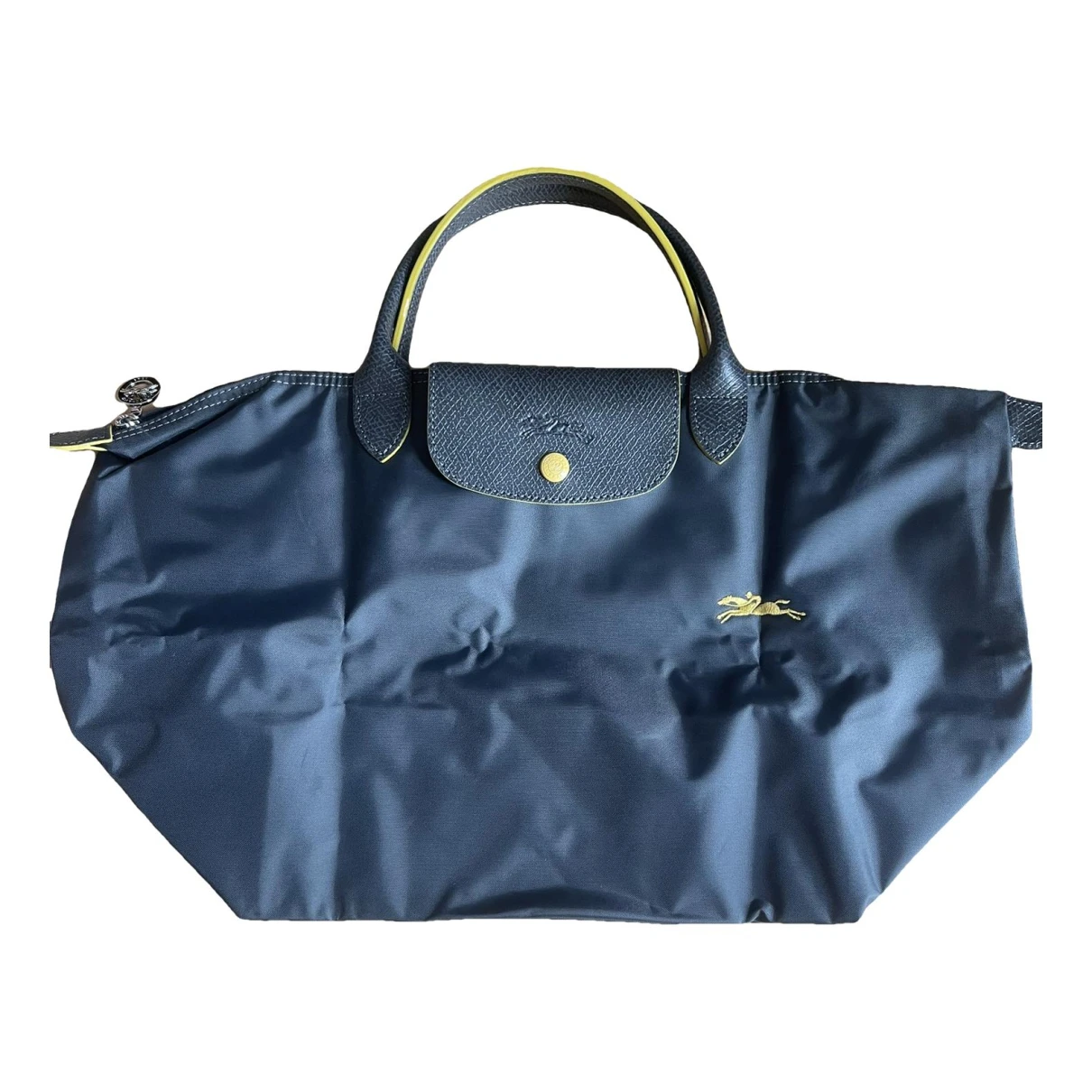 Pre-owned Longchamp Pliage Cloth Handbag In Grey
