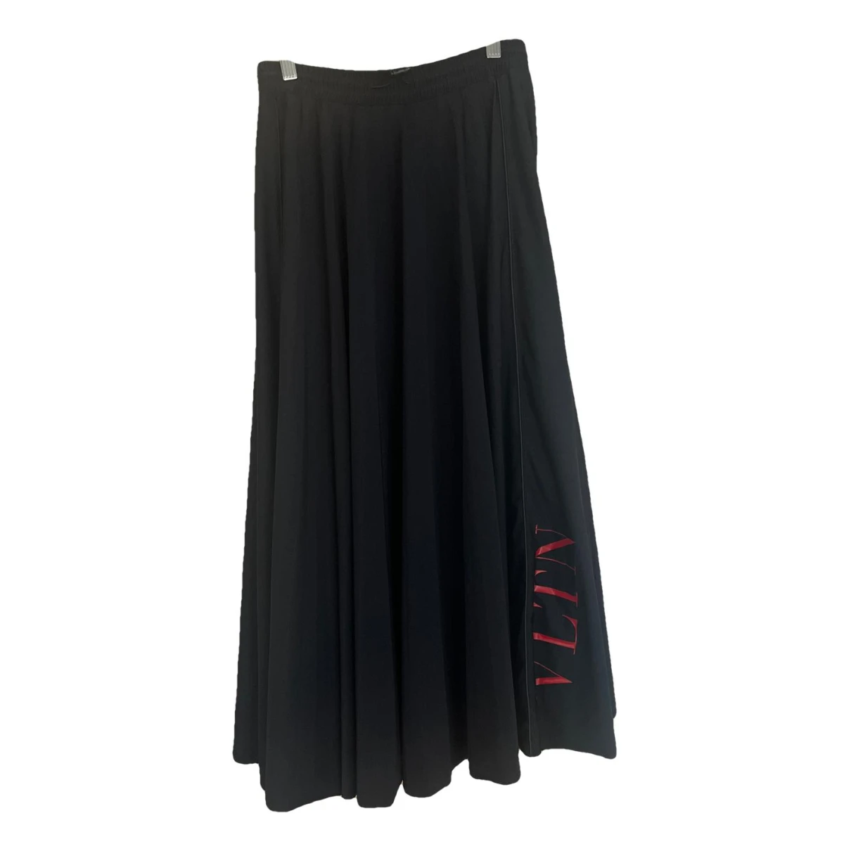 Pre-owned Valentino Vlogo Mid-length Skirt In Black