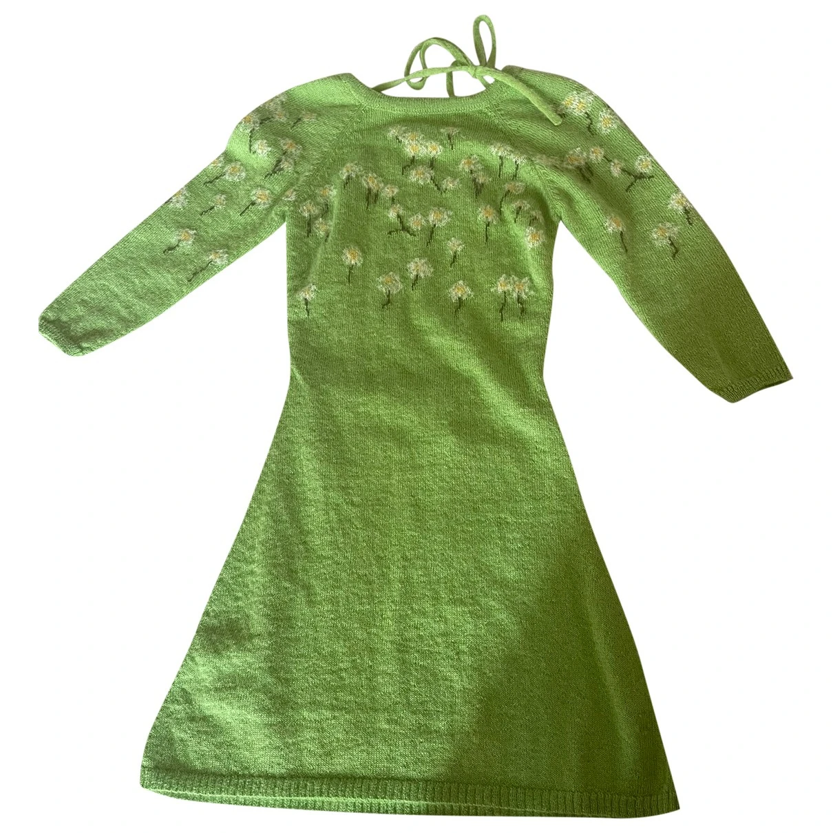 Pre-owned Bernadette Wool Mini Dress In Green