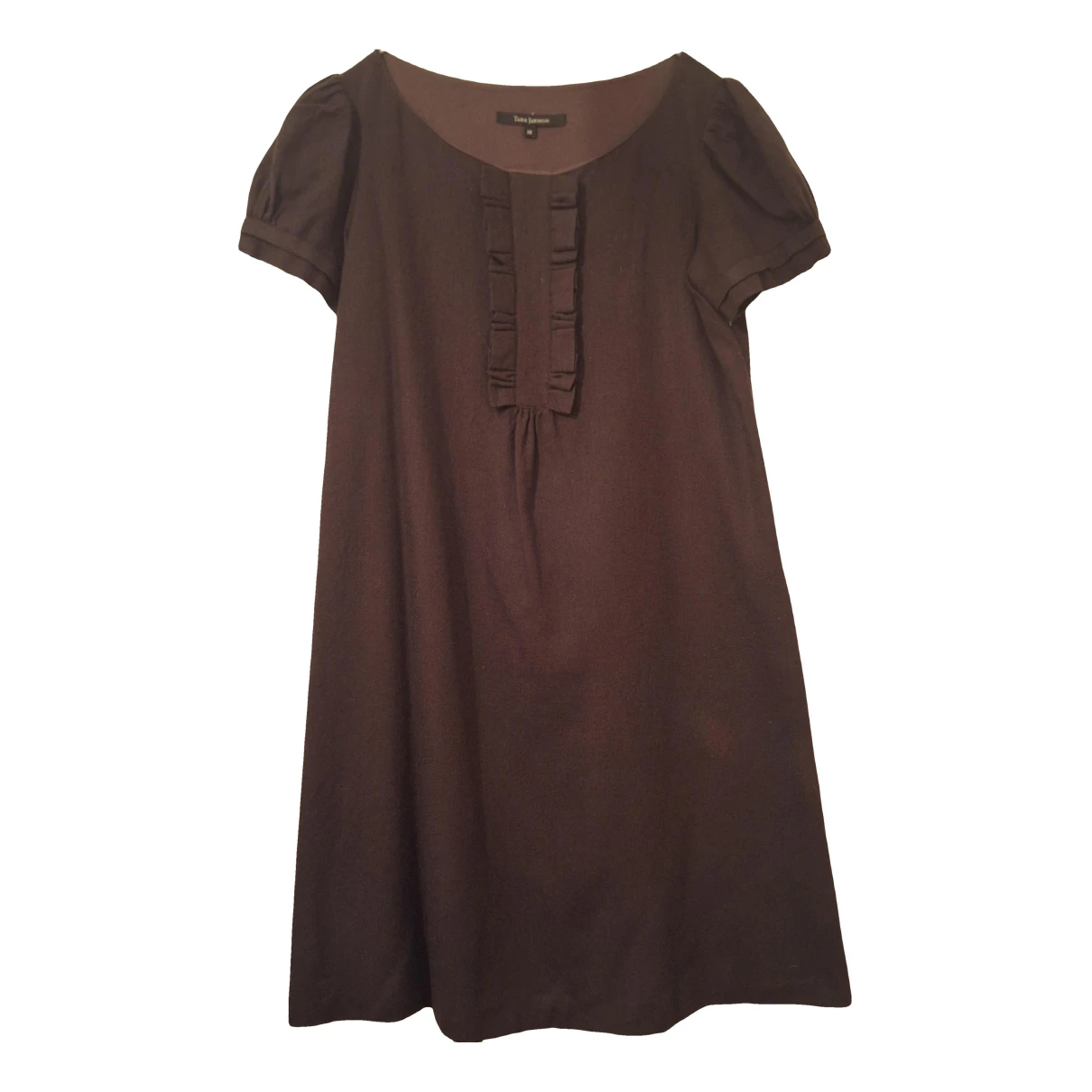 Pre-owned Tara Jarmon Wool Mini Dress In Brown