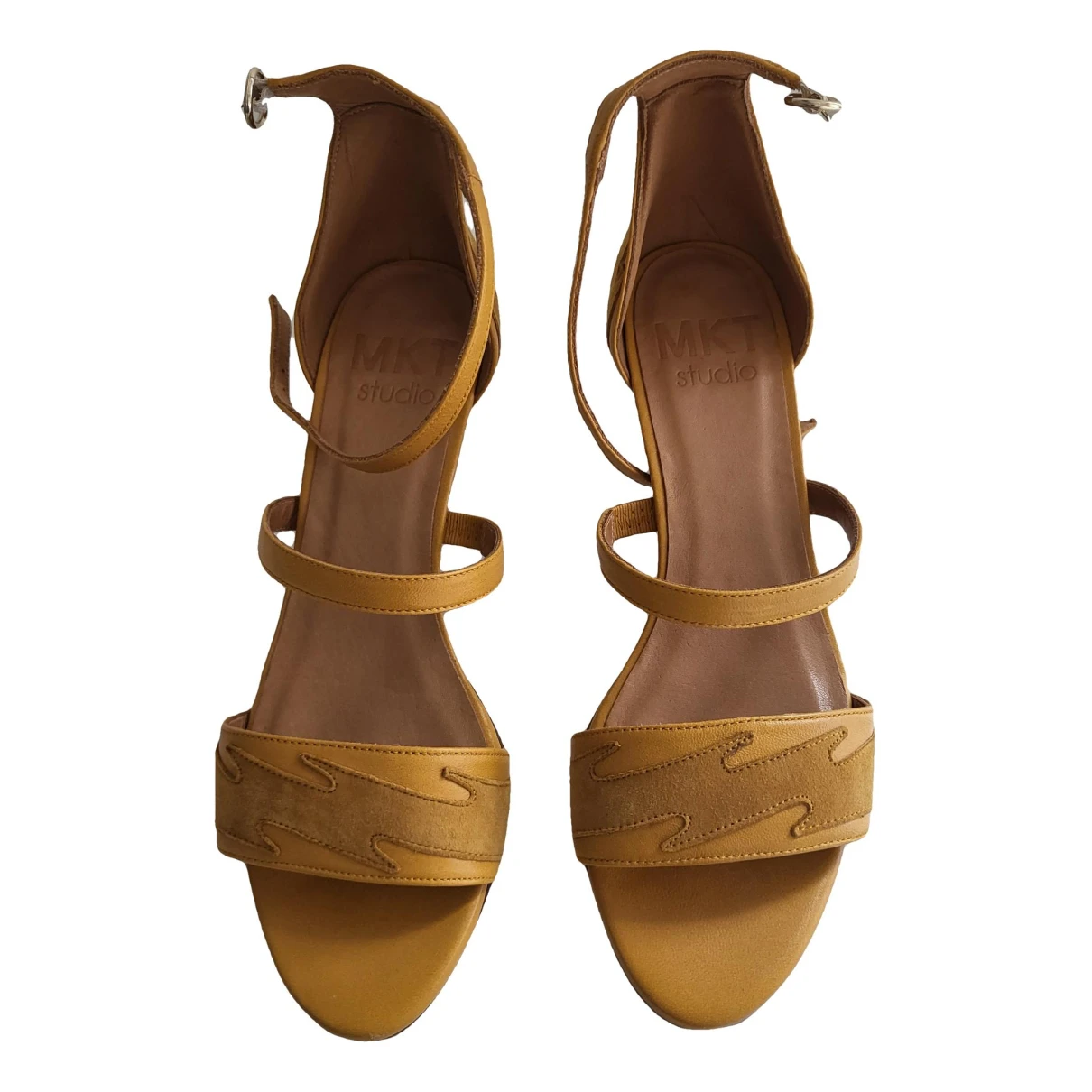 Pre-owned Mkt Studio Leather Sandals In Yellow