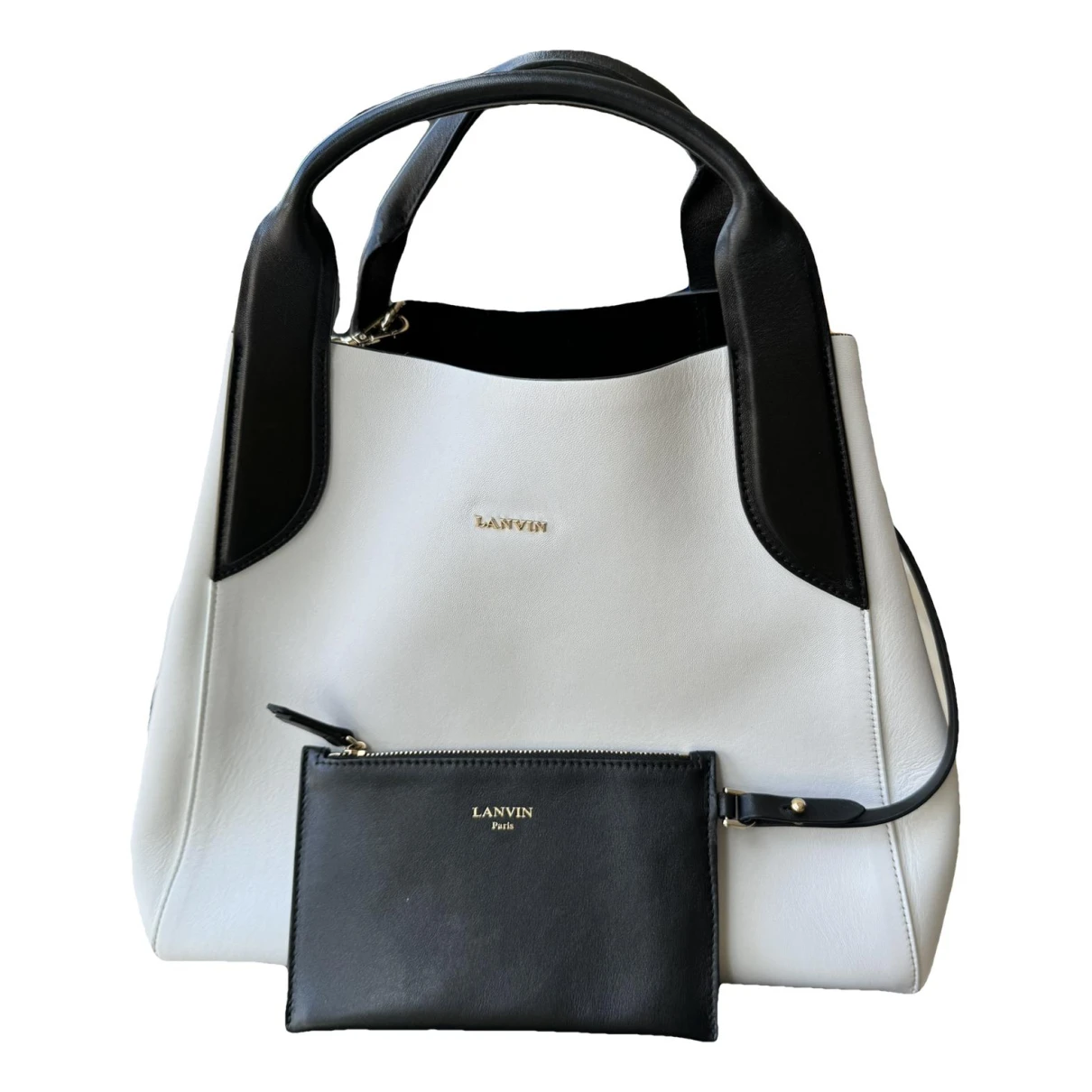 Pre-owned Lanvin Leather Handbag In White