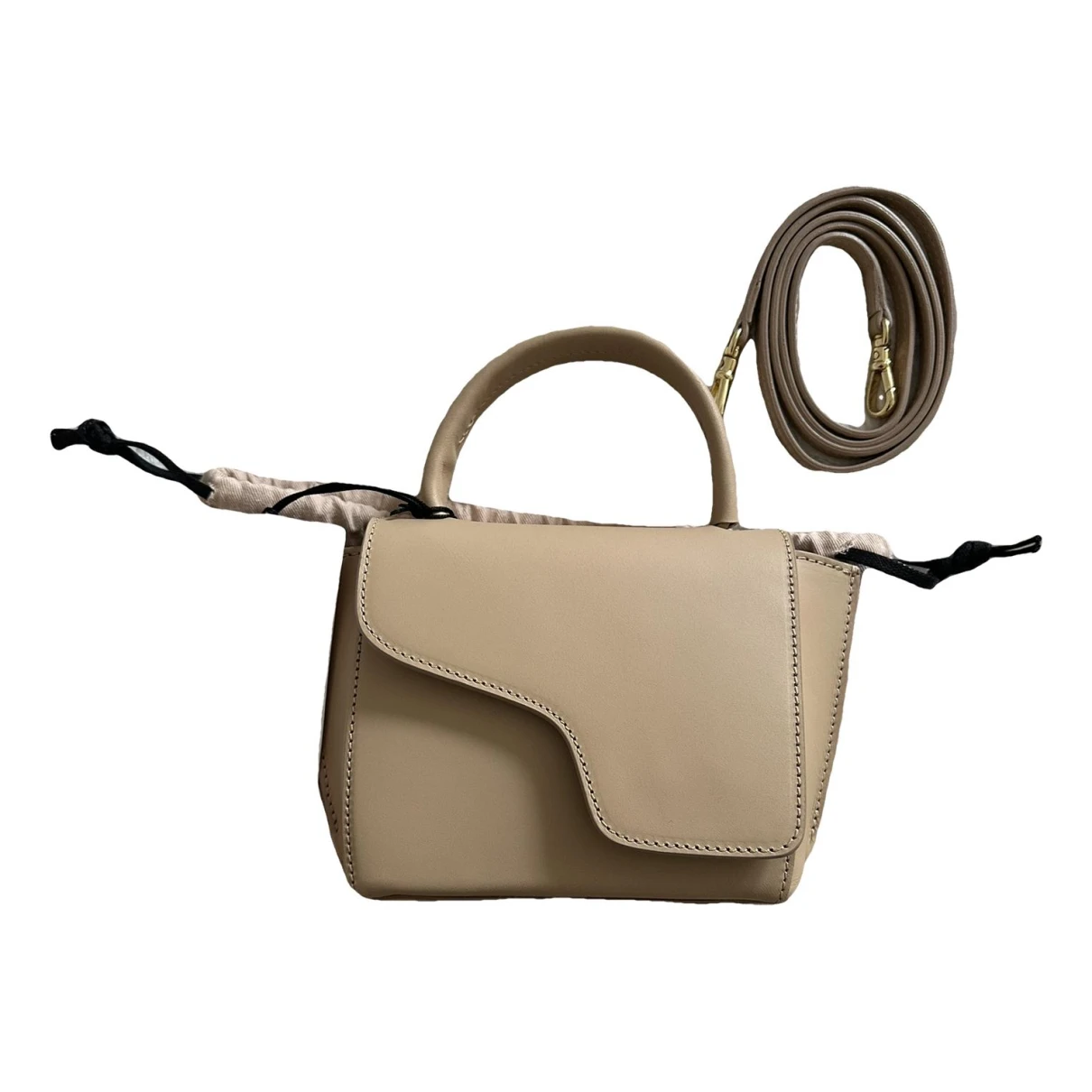 Pre-owned Atp Atelier Leather Crossbody Bag In Beige