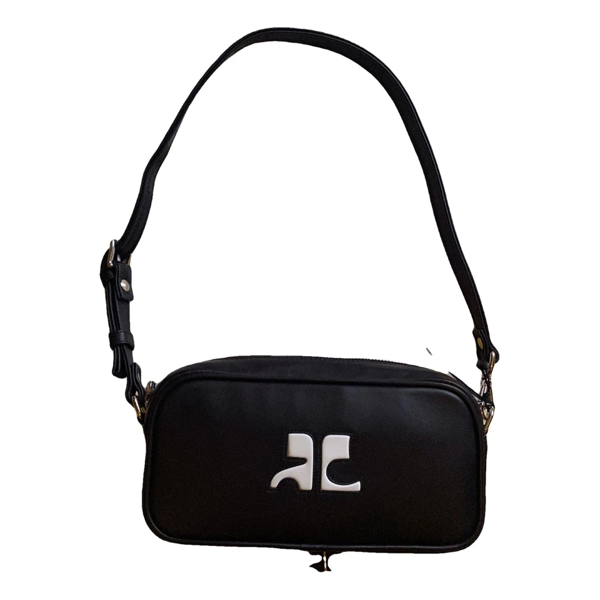 Pre-owned Courrèges Leather Mini Bag In Black