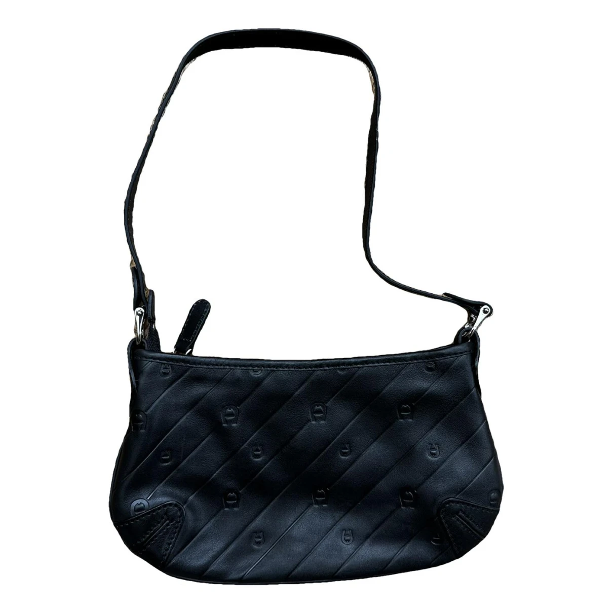 Pre-owned Aigner Leather Handbag In Black