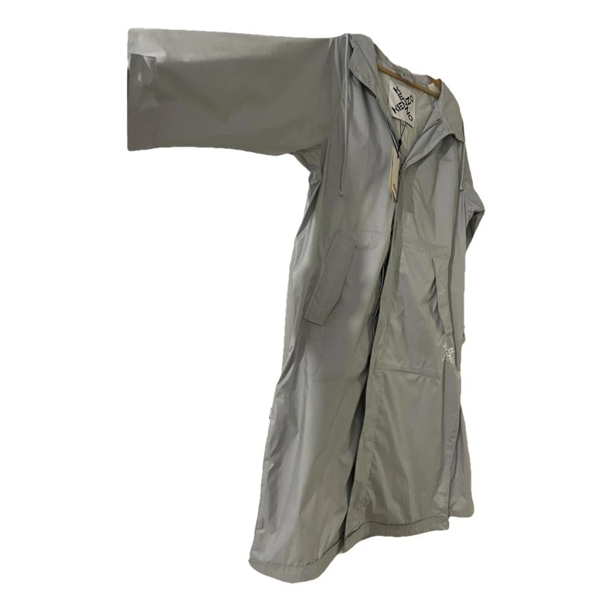 Pre-owned Kenzo Trenchcoat In Grey