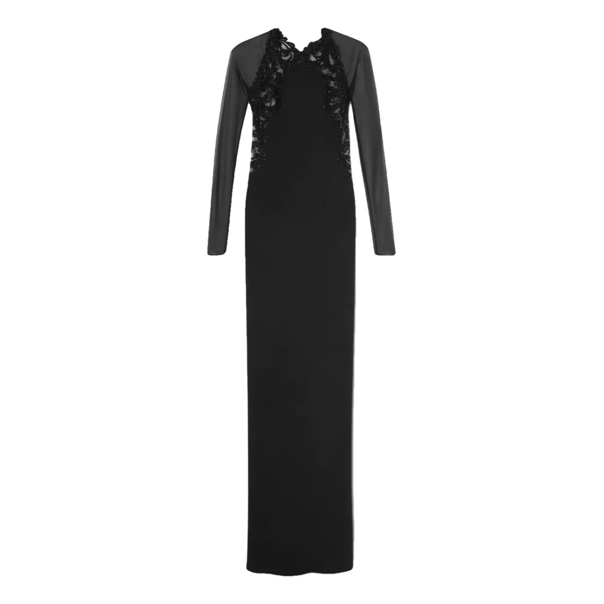 Pre-owned Versace Silk Maxi Dress In Black