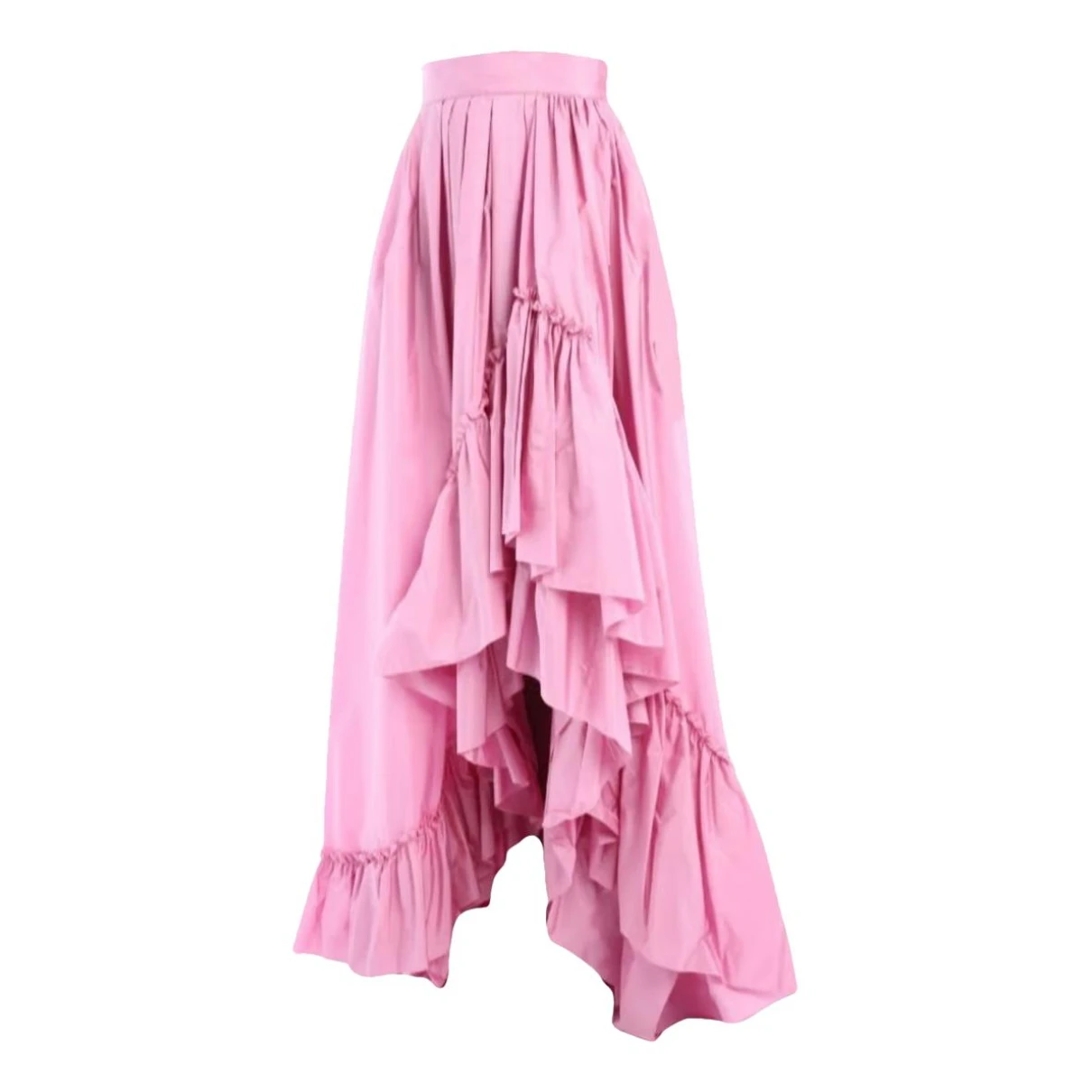 Pre-owned Max Mara Silk Maxi Skirt In Pink