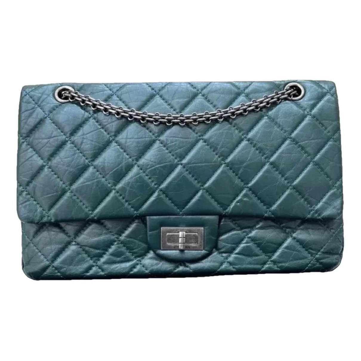 Pre-owned Chanel 2.55 Leather Crossbody Bag In Green