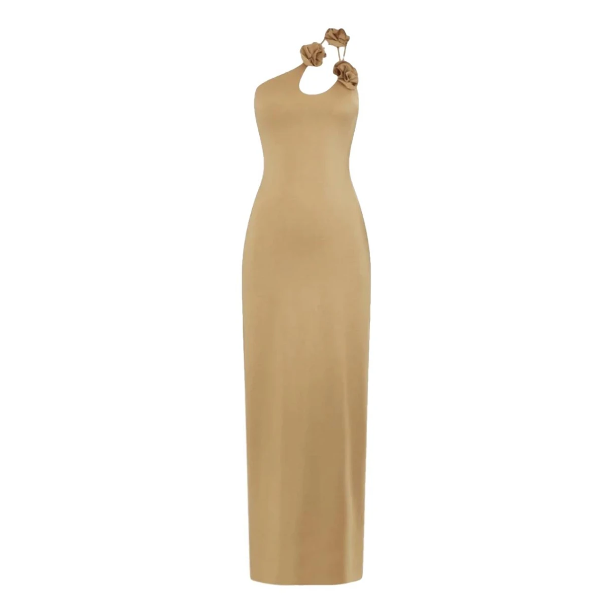 Pre-owned Maygel Coronel Maxi Dress In Gold