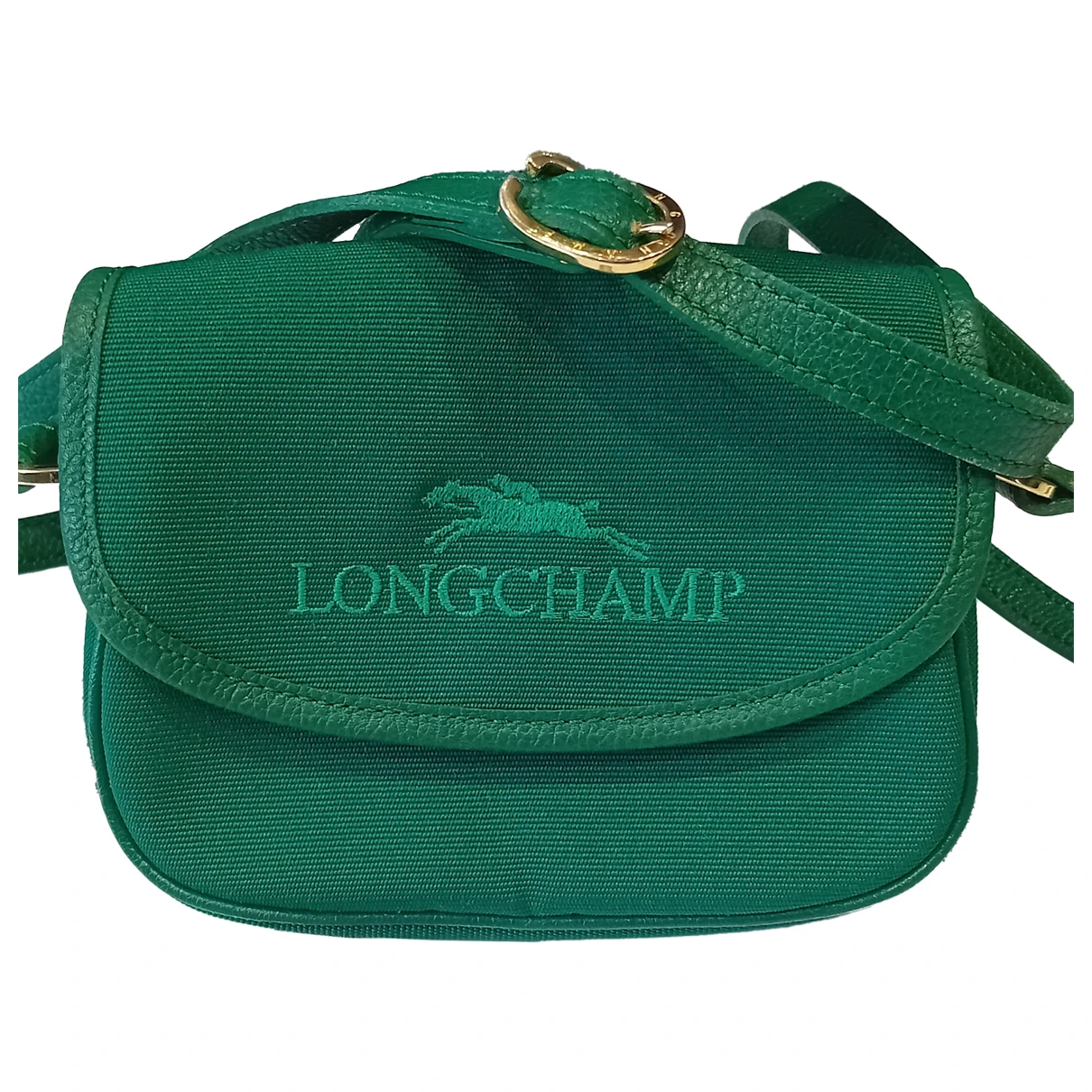 Pre-owned Longchamp Cloth Crossbody Bag In Green