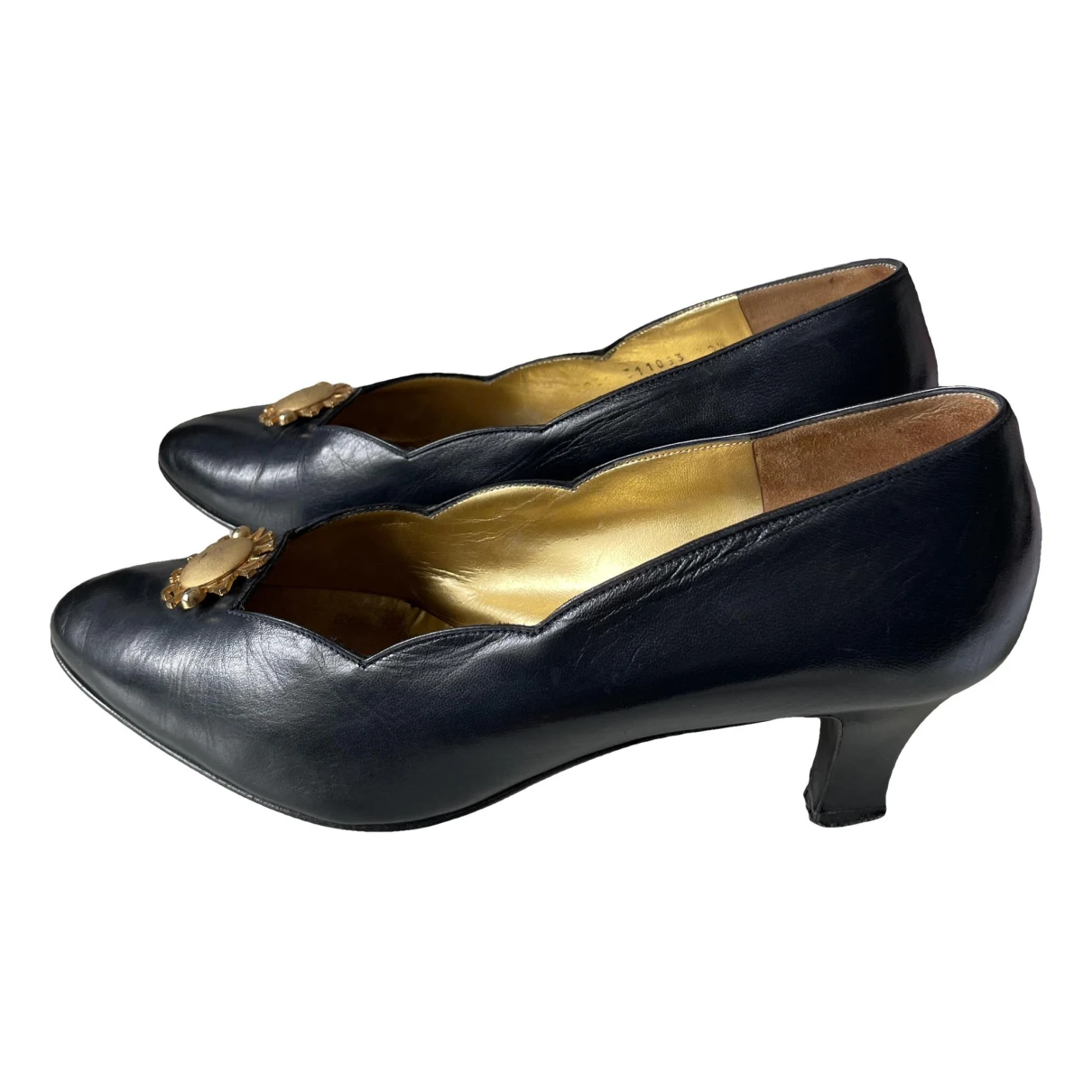Pre-owned Nina Ricci Leather Heels In Navy
