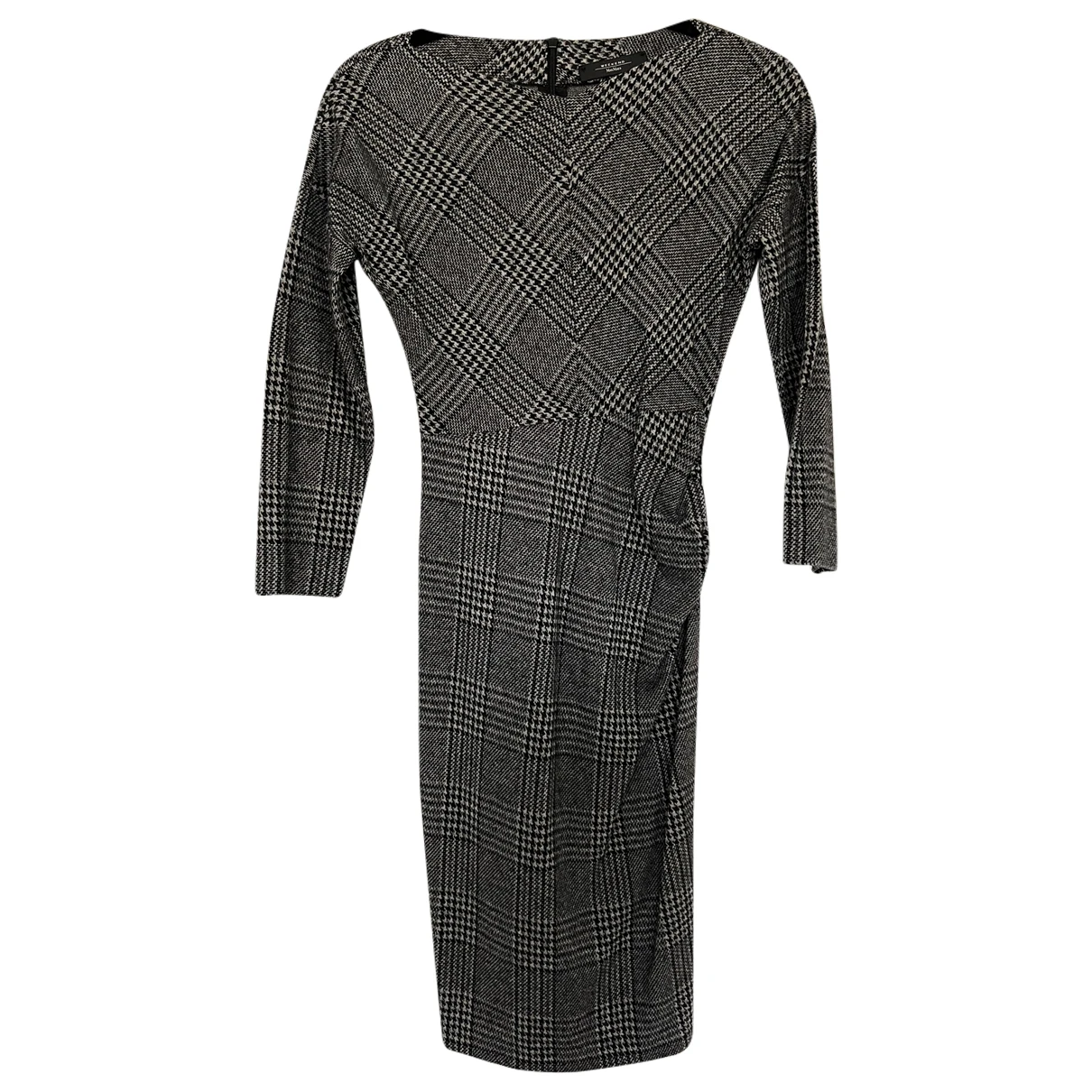 Pre-owned Max Mara Wool Mid-length Dress In Grey