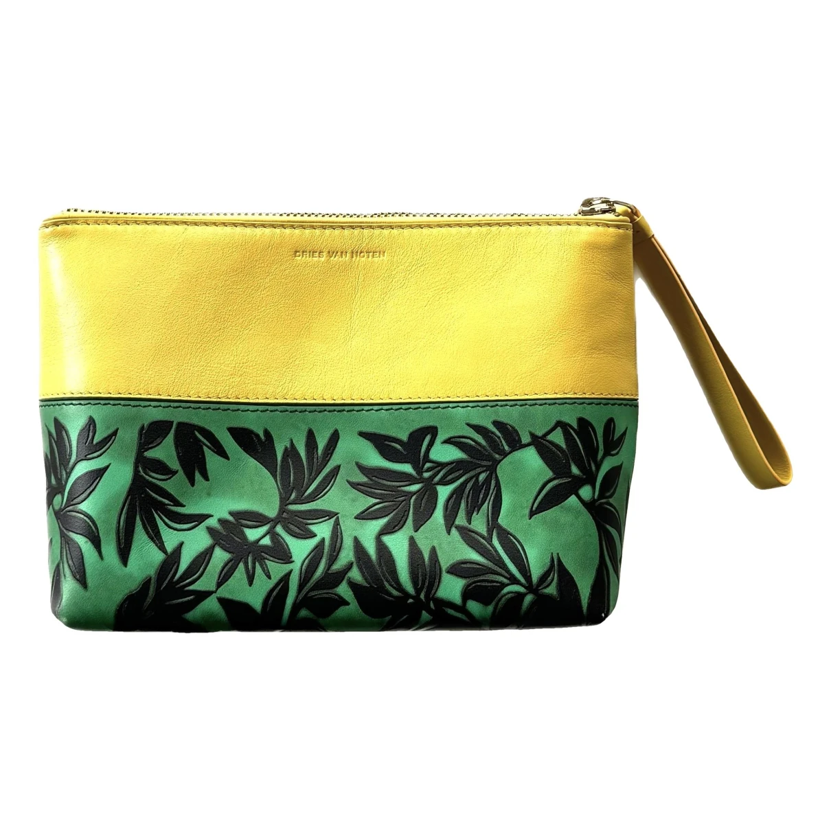 Pre-owned Dries Van Noten Leather Clutch Bag In Multicolour